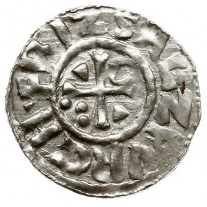 denar 1009-1024, Salzburg; Aw: Popiersie w prawo; Rw: K...
