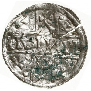 denar 1018-1026, Salzburg, mincerz Kid; Aw: Krzyż dwuni...