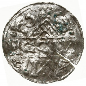 denar 1018-1026, Salzburg, mincerz Kid; Aw: Krzyż dwuni...
