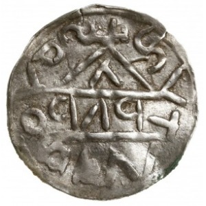 denar 1018-1026, Salzburg, mincerz Bab; Aw: Krzyż dwuni...