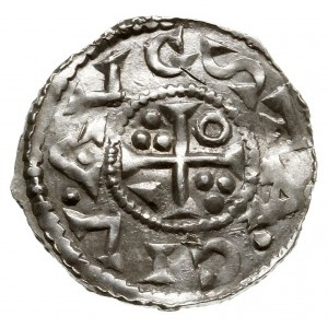 denar 1009-1024, Augsburg; Aw: Popiersie w prawo; Rw: K...