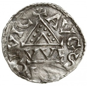 denar 1010-1029, Augsburg, mincerz Vilja; Aw: Krzyż dwu...