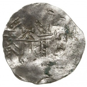 denar naśladujący monety bizantyjskie 1002-1024; Aw: Po...