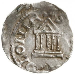 denar 1024-1036; Aw: Krzyż, w kątach PI-LI-GR-IM, CHVON...