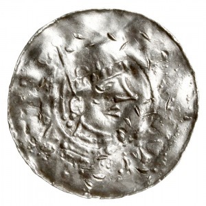 denar 1002-1024, Aw: Popiersie w prawo, HEINRCVS, Rw: D...