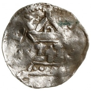 denar 1002-1024; Aw: Głowa w koronie radialnej w prawo;...