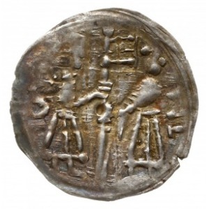 denar z lat 1185-1201, Wrocław; Aw: Napis w czterech po...