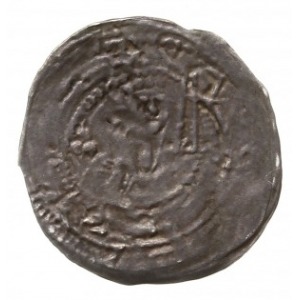 denar z lat 1239-1249, Gniezno; Aw: Rycerz z mieczem na...