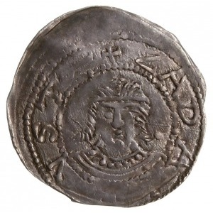denar z lat 1239-1249, Gniezno; Aw: Rycerz z mieczem na...