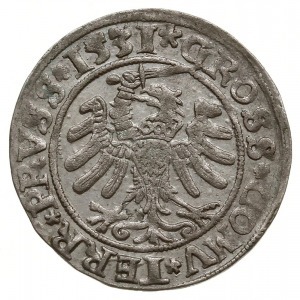 grosz 1531, Toruń; na rękawie króla ozdobniki w formie ...