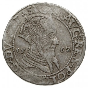 trojak z popiersiem króla z tzw. słabego srebra 1562,...