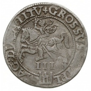 trojak z popiersiem króla z tzw. słabego srebra 1562,...