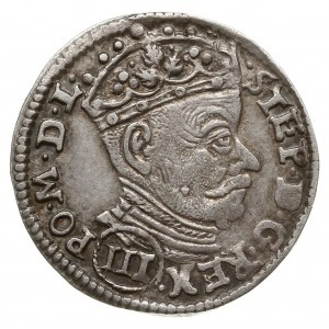 trojak 1580, Wilno; nominał III w owalnej obwódce pod p...