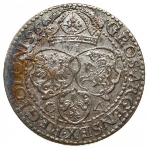 szóstak 1596, Malbork; mała głowa króla; Kop. 1240 (R1)...