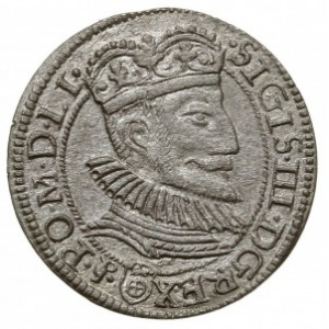 grosz 1593 I-F C-R, Olkusz; Aw: Popiersie króla i napis...