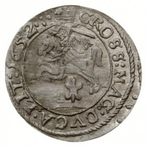 grosz 1652, Wilno; z herbem Gozdawa pod Pogonią, bez rz...
