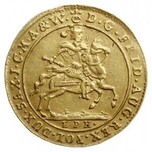 dukat 1712 EPH, Lipsk; Aw: Król na koniu i napis wokoło...