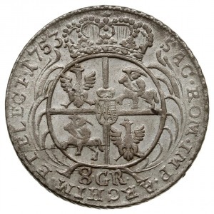 dwuzłotówka 1753, Lipsk, odmiana bez liter E-C; Kahnt 6...