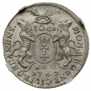 30 groszy (złotówka) 1763 REŒ, Gdańsk; CNG 425, Kahnt 7...