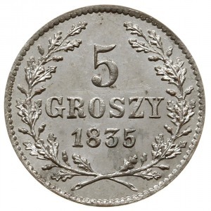 5 groszy 1835, Wiedeń; Plage 296, Bitkin 3; bardzo ładn...