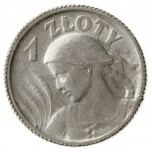 1 złoty 1924, Paryż; popiersie kobiety z kłosami; Parch...
