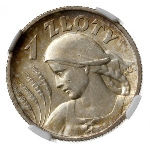 1 złoty 1925, Londyn; popiersie kobiety z kłosami; Parc...