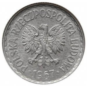 1 złoty 1967, Warszawa; Parchimowicz 213d; moneta w pud...