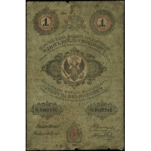 1 rubel srebrem 1855; podpisy J. Tymowski i M. Engelhar...
