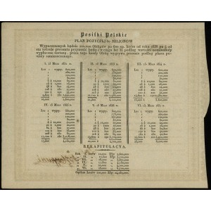 pożyczka (obligacja) na 600 złotych 1.06.1831; numeracj...