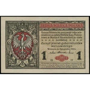 1 marka polska 9.12.1916; jenerał, seria A, numeracja 0...