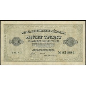 500.000 marek polskich 30.08.1923; seria X, numeracja 0...