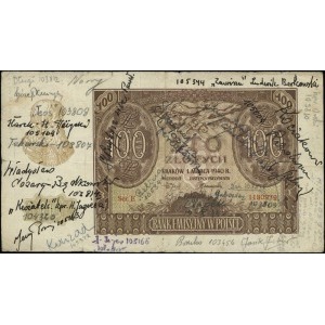 100 złotych 1.03.1940; seria E, numeracja 1180979, na o...