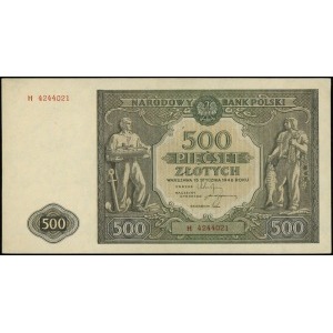 500 złotych 15.01.1946; seria H, numeracja 4244021; Luc...