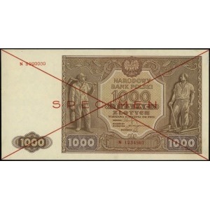 1.000 złotych 15.01.1946, seria N, numeracja 1234567 / ...