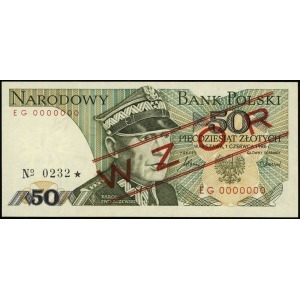 50 złotych 1.06.1986, WZÓR, seria EG, numeracja 0000000...