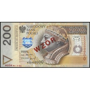 200 złotych 25.03.1994, WZÓR, seria AA, numeracja 00000...