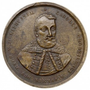 medal lany w brązie, wykonany w XVIII w. staraniem dzie...