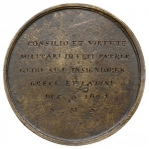 medal lany w brązie, wykonany w XVIII w. staraniem dzie...