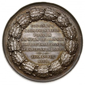 medal autorstwa Fryderyka Wilhelma Belowa z 1860 r., wy...