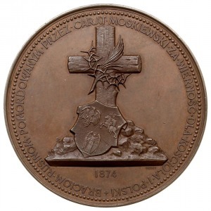 medal autorstwa Ernesta Paulina Tasseta z 1874 r. wybit...