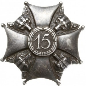 odznaka 15 Pułku Piechoty - Dęblin, jednoczęściowa w ks...