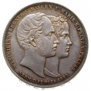 dwutalar (3 1/2 guldena) 1842; wybity z okazji zaślubin...