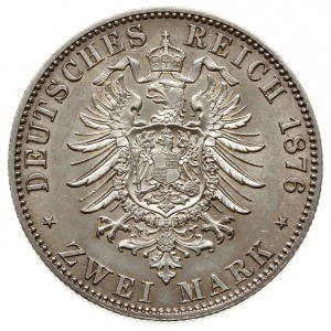 2 marki 1876 A, Berlin; AKS 40, J. 19; pięknie zachowan...