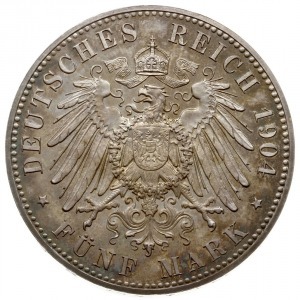 5 marek 1904 A, Berlin; AKS 60, J. 87; wybite stemplem ...