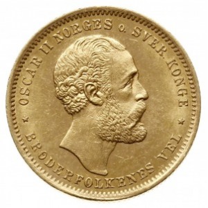20 koron 1901, Kongsberg; Ahlström 9, Fr. 17, Sieg 104;...