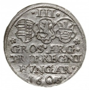 trojak 1606; Resch 95; bardzo ładny, rzadka moneta jedn...