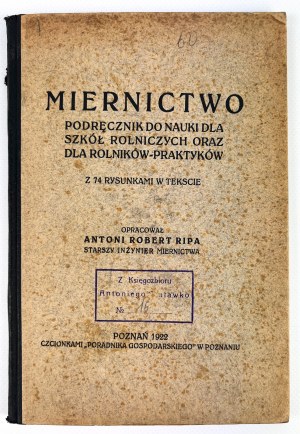 RIPA Antoni - MIERNICTWO - Poznań 1922