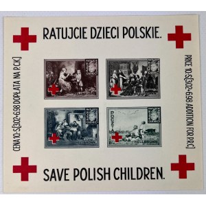 RATUJCIE DZIECI POLSKIE - NAKLEJKA CHARYTATYWNA - Polski Czerwony Krzyż - 1945/46