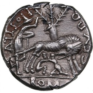 Roman Republic AR Denarius - Pompeia. Sex. Pompeius Fostulus (137 BC)