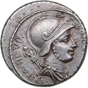 Roman Republic AR Denarius - Fonteia. P. Fonteius P.f. Capito (55 BC)